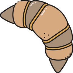 Croissant bread line icon