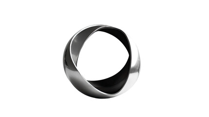 metal abstract sculpture on a transparent background