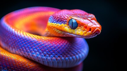 Fototapeta premium Vibrant Colorful Snake in Close-Up Generative AI