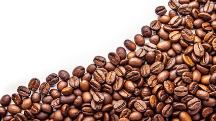 Obraz premium roasted coffee beans on white background