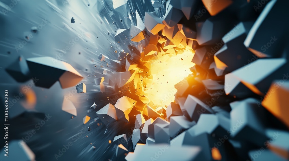 Aufkleber abstract 3d background with a geometric explosion theme, showcasing a powerful design and a surface 