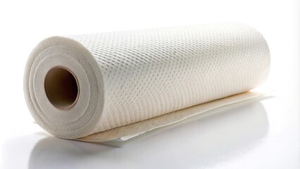 Fototapeta premium Roll of paper kitchen towels isolated on white background