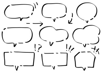 Obraz premium 手書きの吹き出しセット、ポップな吹き出し