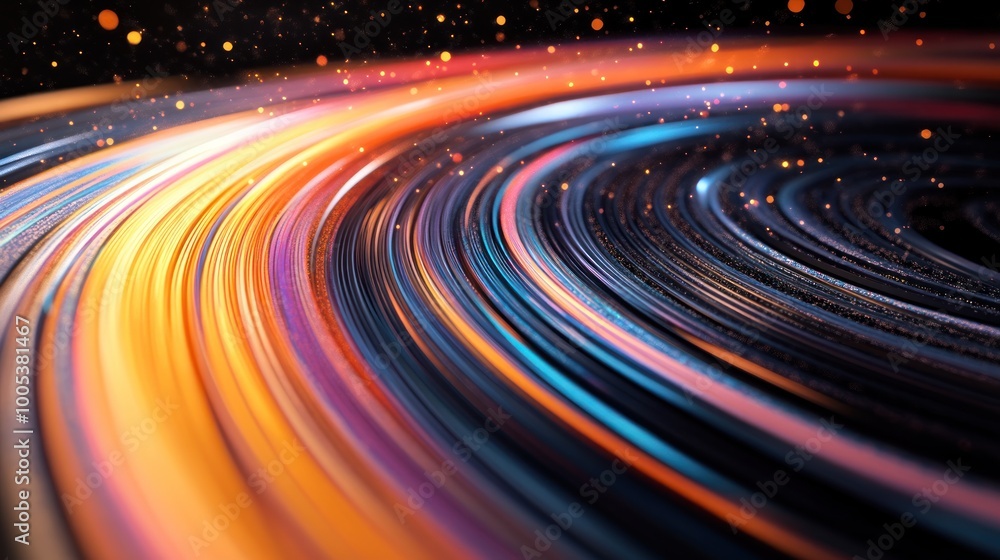 Poster a vibrant swirl of colors creating a dynamic, abstract visual effect.