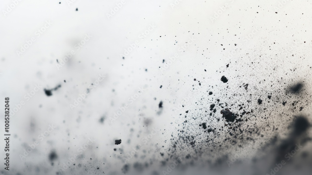 Aufkleber a cloud of dust particles dispersing against a light background, creating a dynamic effect.