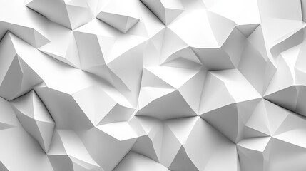 Obraz premium Abstract 3D white low poly texture featuring a faceted design and minimalist look, suitable for professional visuals