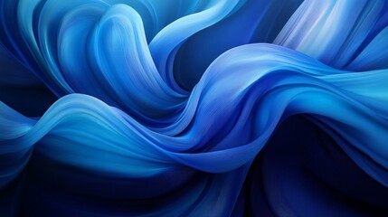 Obraz premium Abstract blue wave artwork with smooth, intertwined curves. The different shades of blue create a harmonious and calming effect, emphasizing fluid motion