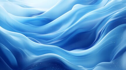 Obraz premium Abstract blue wave illustration featuring soft, fluid forms. The interplay of light and dark blues creates a calming and elegant visual effect