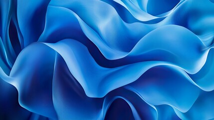 Fototapeta premium Abstract blue wave illustration with smooth, flowing forms. The artwork showcases various blue hues merging and blending in a visually pleasing manner