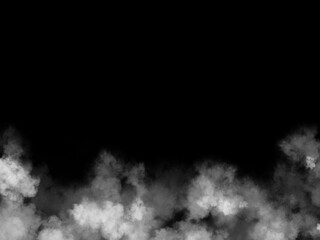 white smoke cloud on Isolated black background . Misty fog effect texture overlays