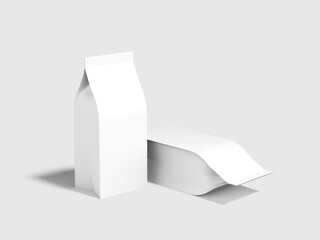 White Blank Paper Pouch Bag Mockup 3D Rendered