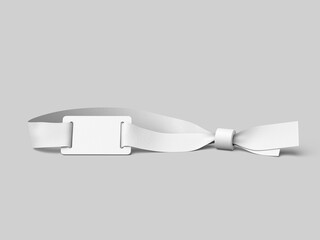 3D Isolated White Blank Cloth Bracelet or Wristband Mockup