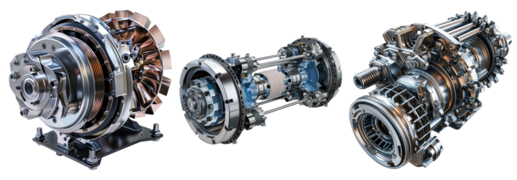 Automotive torque technology isolated on transparent background, set of