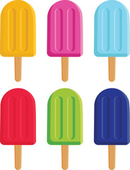 colourful popsicle vector illustration