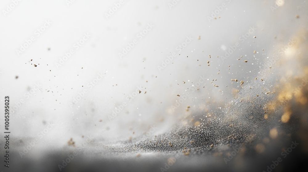 Aufkleber a swirling mix of gold and gray particles creating an ethereal, dynamic atmosphere.