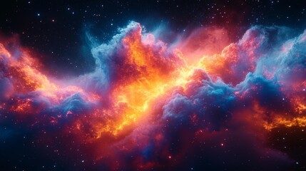 Obraz premium Explosive Nebula in Deep Space Generative AI