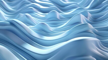 Obraz premium Abstract Blue Wavy Surface with Smooth, Flowing Lines