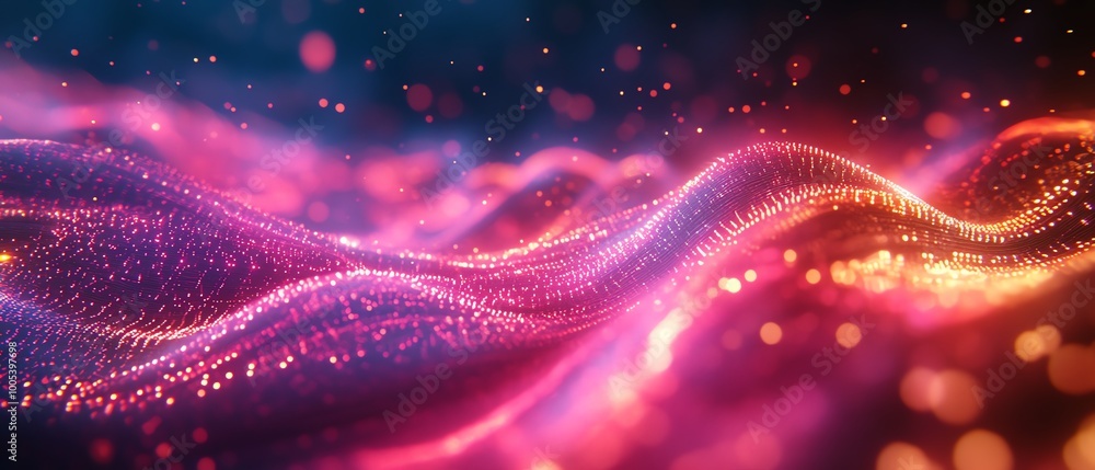 Aufkleber illuminated data cables in motion, transferring information with glowing light effects, techinspired