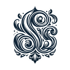Elegant Flourish Design Vintage Swirl Vector Illustration