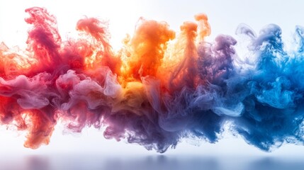Fototapeta premium Vibrant Ink Explosion with Multicolored Clouds Generative AI