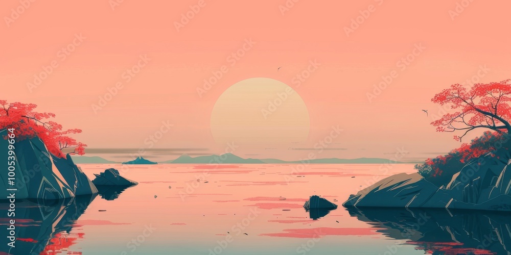 Poster simple lofi background with a calming layout.
