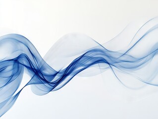 2408 101.A refined and elegant blue wave pattern flowing smoothly across a pristine white surface. The wave lines are delicate and fluid, with soft gradients of blue creating a sense of motion. The
