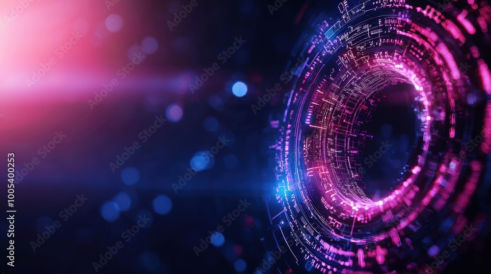 Poster abstract digital technology background with glow effects