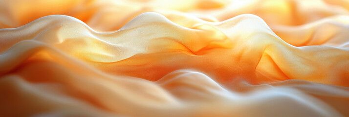 Obraz premium Soft, flowing fabric in warm yellow tones creates serene and calming atmosphere, perfect for evoking feelings of comfort and tranquility