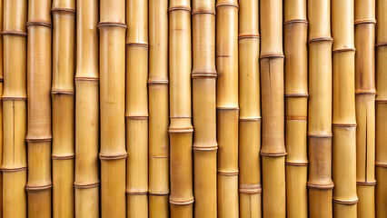 Fototapeta premium Textured bamboo wall in a warm tone, showcasing natural patterns and design 
