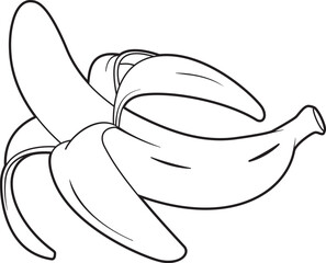 black and white banana peel vector illustration