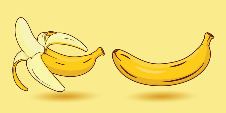 Vector yellow banana design illustration