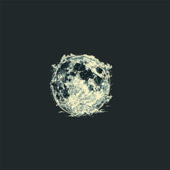 Fototapeta premium Beautiful full moon illustration
