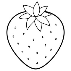 Ripe Strawberry with Seeds and Green Stem Vector Artwork for Culinary Inspiration





