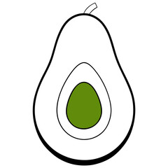 Vector Illustration of a Halved Avocado Highlighting Its Creamy Texture and Nutritional Benefits

