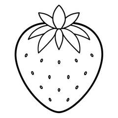Juicy Strawberry with Seeds and Green Foliage Vector Illustration for Nature Lovers
