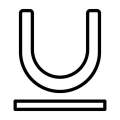 Underline Vector Line Icon Design