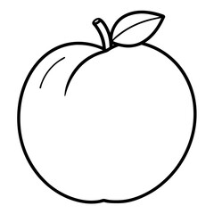 Playful Vector Art of a Fuzzy Peach with a Leaf Showcasing Nature's Beauty
