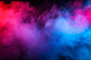 Fototapeta premium A vibrant display of colorful smoke in shades of pink and blue, creating an abstract and dynamic visual effect.