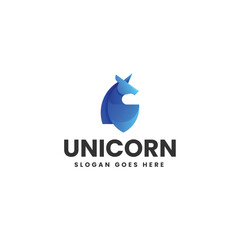 Obraz premium Vector Logo Illustration Unicorn Gradient Colorful Style