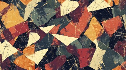 Fototapeta premium Beautiful abstract pattern with fragmented shapes and muted hues, representing poverty and scarcity on a dynamic background
