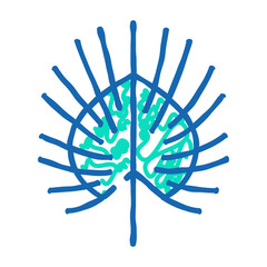 chinese fan palm doodle icon sketch vector. chinese fan palm sign. isolated symbol illustration