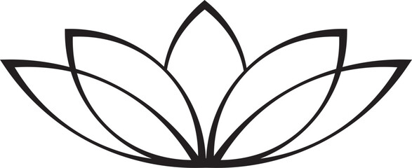 black and white lotus logo vector illustration
