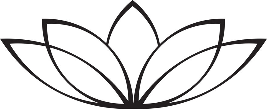 black and white lotus logo vector illustration