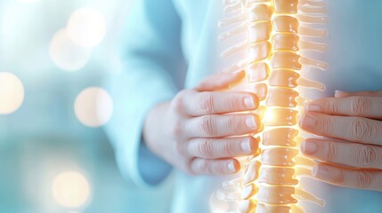 Fototapeta premium Human Spine and Hands in a Medical Context