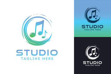 Music Studio Logo with Gradient Colors