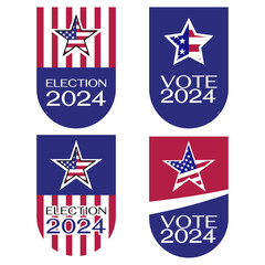 2024 United States of America presidential election pinback button design template set