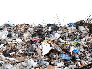 pile of garbage isolated on white background
