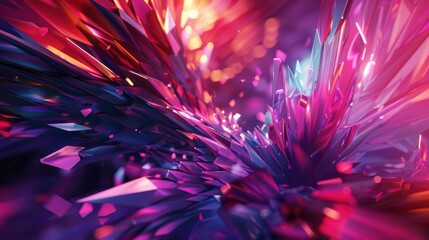 Abstract Geometric Shapes with Neon and Gradient Colors