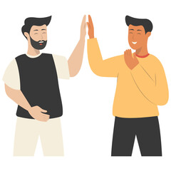 Woman and Men Friendship Character in Flat Cartoon Design Concept. Vector Illustration