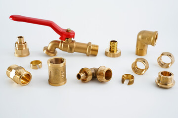 Brass and copeer pipe fittings adapters tube coupler connector water fuel gas 